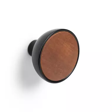 Meubelknop Walnoot en Zwart Combi 45mm