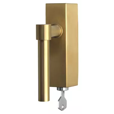 Draaikiep raamkruk Mat goud PVD One Piet Boon PBL15- DKLOCK Afsluitbaar 124mm