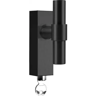 Draaikiep raamkruk Mat zwart PVD One Piet Boon PBT20- DKLOCK Afsluitbaar 119mm