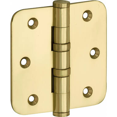Kogellagerscharnier Messing gelakt Platkop 76x76mm Met ronde hoek
