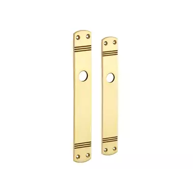 Langschild Art Deco Blind messing 225x33 mm met 18 mm krukhals