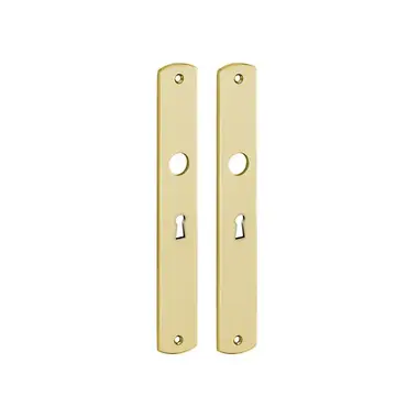 Langschild Dual Sleutelgat SL56 Messing 235x35 mm met 18mm krukhals