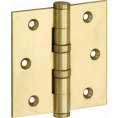 Kogellagerscharnier Messing Platkop 89x89mm Met rechte hoek