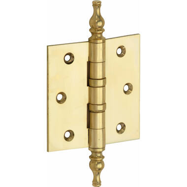 Kogellagerscharnier Messing Vaasknop 76x76mm Met rechte hoek