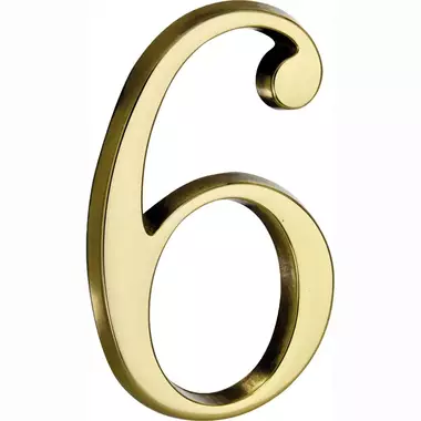 Huisnummer Messing PVD Cijfer 6 Roman 120mm