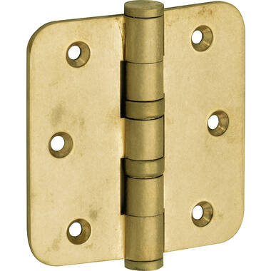 Kogellagerscharnier Messing antiek Platkop 76x76mm Met ronde hoek