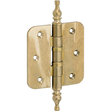 Kogellagerscharnier Messing antiek Vaasknop 89x89mm Met ronde hoek