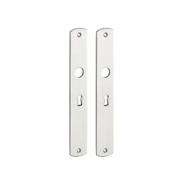 Langschild Dual Sleutelgat SL56 Nikkel 235x35 mm met 18mm krukhals