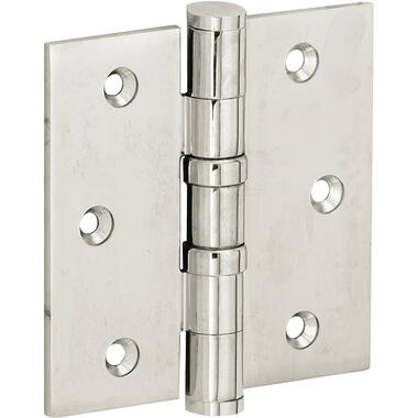 Kogellagerscharnier Nikkel Platkop 76x76mm Met rechte hoek