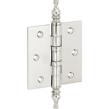 Kogellagerscharnier Nikkel Vaasknop 76x76mm Met rechte hoek