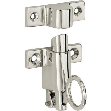 Raamknip Nikkel Elegant met sluitkom. Geschikt voor Valraam/klepraam