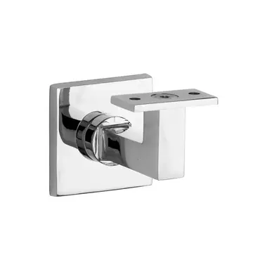 Trapleuninghouder Nikkel Bauhaus met tapgat en vlak zadel