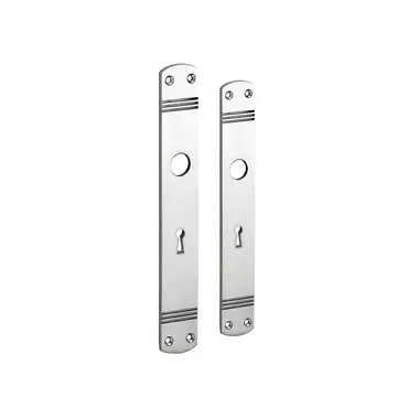 Langschild Art Deco Sleutelgat SL56 mat nikkel 225x33 mm met 18 mm krukhals