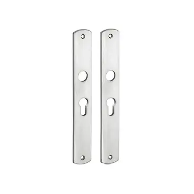 Langschild Dual Cilindergat PC55 Mat-Nikkel 235x35mm met 18 mm krukhals