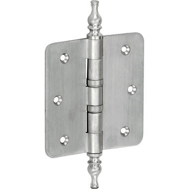 Kogellagerscharnier Mat nikkel Vaasknop 89x89mm Met ronde hoek