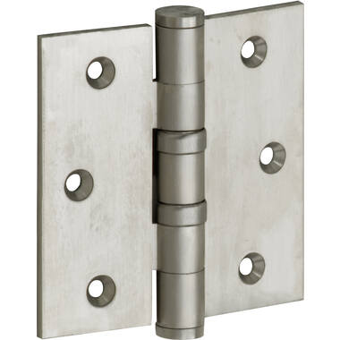 Kogellagerscharnier Mat nikkel Platkop 76x76mm Met rechte hoek