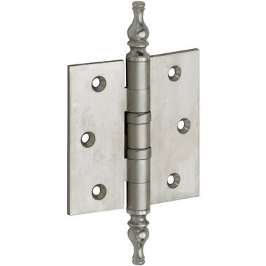 Kogellagerscharnier Mat nikkel Vaasknop 89x89mm Met rechte hoek