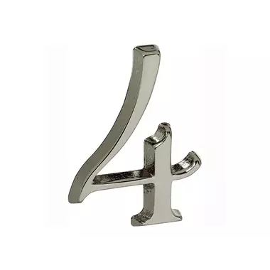 Huisnummer Mat nikkel PVD Cijfer 4 Roman 50mm