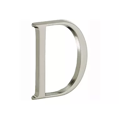 Huisletter Mat nikkel PVD Letter D Roman 50mm