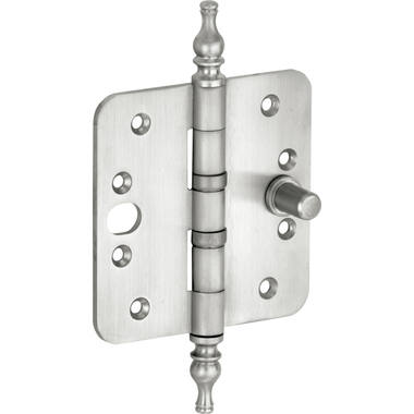 Veiligheidskogellagerscharnier Mat nikkel PVD Vaasknop 89x89 SKG3, met ronde hoeken