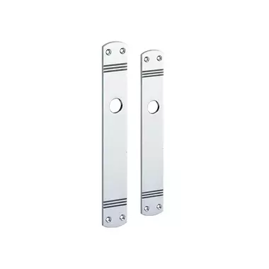 Langschild Art Deco Sleutelgat SL56 chroom 225x33 mm met 18 mm krukhals