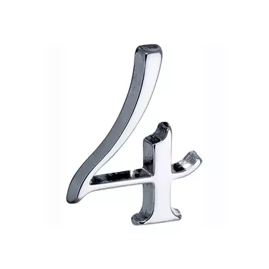 Huisnummer Chroom Cijfer 4 Roman 50mm