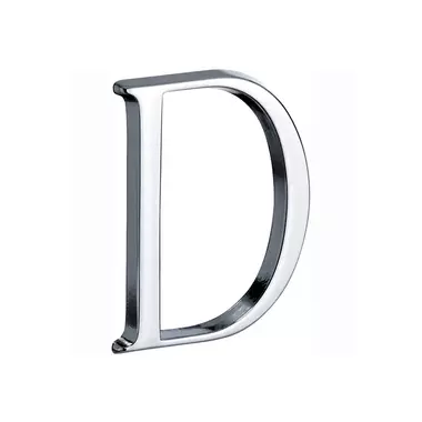 Huisletter Chroom Letter D Roman 50mm