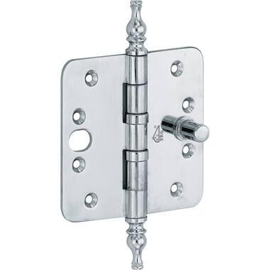 Veiligheidskogellagerscharnier Chroom Vaasknop 89x89mm SKG3 met ronde hoeken
