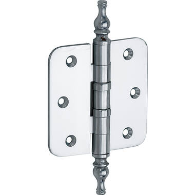 Kogellagerscharnier Chroom Vaasknop 76x76mm Met ronde hoek