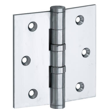 Kogellagerscharnier Chroom Platkop 76x76mm Met rechte hoek