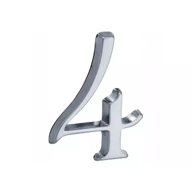 Huisnummer Mat chroom Cijfer 4 Roman 50mm