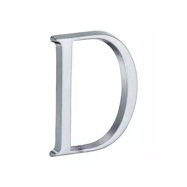 Huisletter Mat chroom Letter D Roman 50mm