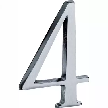 Huisnummer Mat chroom Cijfer 4 Roman 120mm