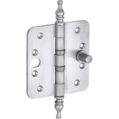 Veiligheidskogellagerscharnier Mat Chroom Vaasknop 89x89mm SKG3, met ronde hoeken