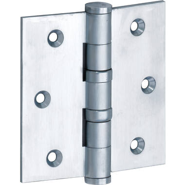 Kogellagerscharnier Mat chroom Platkop 76x76mm Met rechte hoek