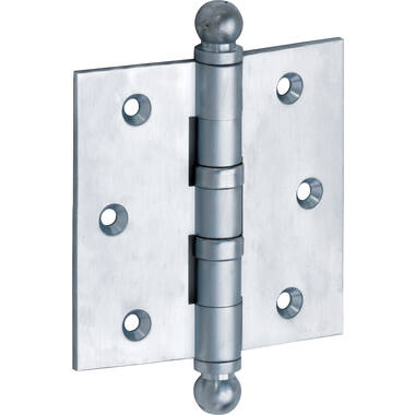 Kogellagerscharnier Mat chroom Bolknop 76x76mm Met rechte hoek