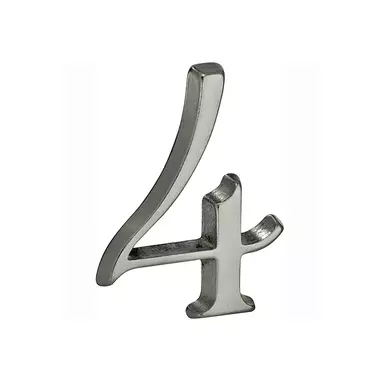Huisnummer Antiek mat chroom Cijfer 4 Roman 50mm