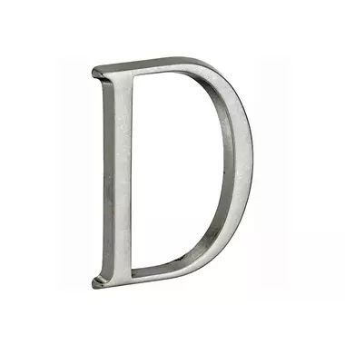 Huisletter Antiek mat chroom Letter D Roman 50mm