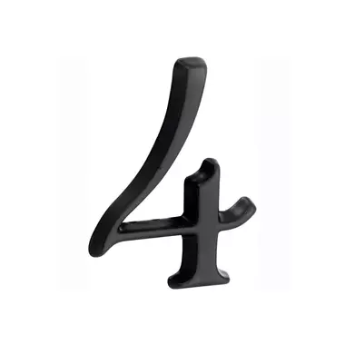 Huisnummer Zwart Cijfer 4 Roman 50mm