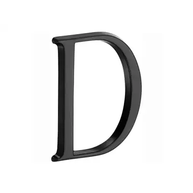 Huisletter Zwart Letter D Roman 50mm