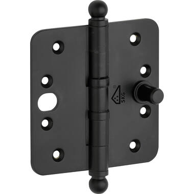 Veiligheidskogellagerscharnier Zwart Bolkop 89x89mm SKG3 met ronde hoeken