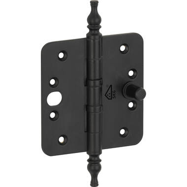 Veiligheidskogellagerscharnier Zwart Vaasknop 89x89mm SKG3 met ronde hoeken