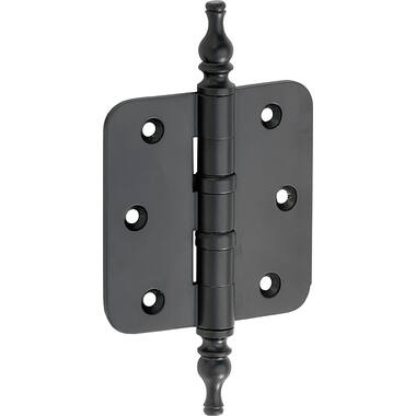 Kogellagerscharnier Zwart Vaasknop 76x76mm Met ronde hoek