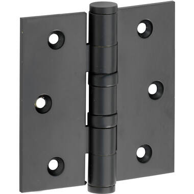 Kogellagerscharnier Zwart Platkop 76x76mm Met rechte hoek