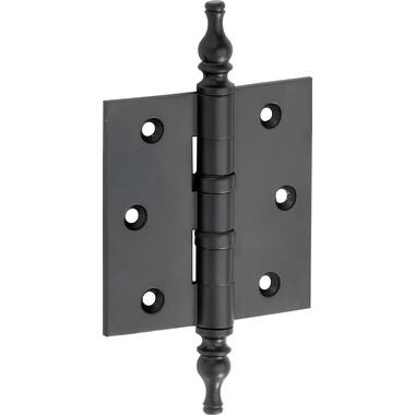 Kogellagerscharnier Zwart Vaasknop 89x89mm Met rechte hoek