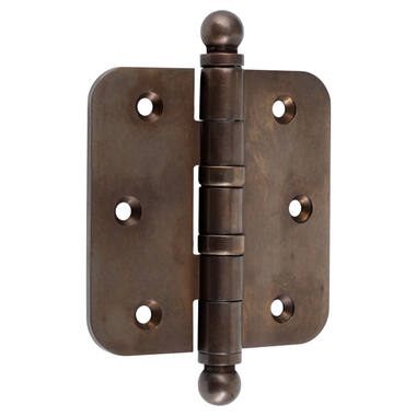 Kogellagerscharnier Brons Bolknop 89x89mm Met ronde hoek
