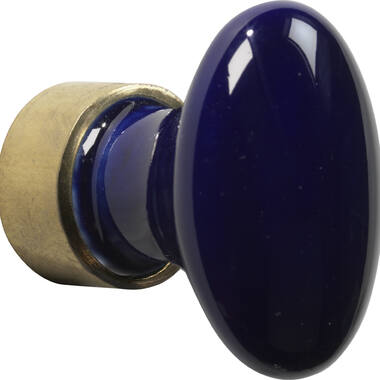 Meubelknop Porselein Ovaal 30mm kobalt Blauw