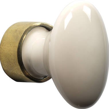 Meubelknop Porselein Ovaal 33mm Messing/camee
