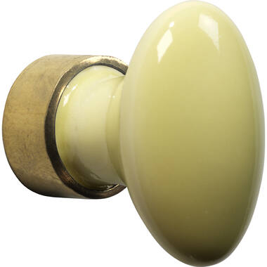 Meubelknop Porselein Ovaal 30mm citroen Geel