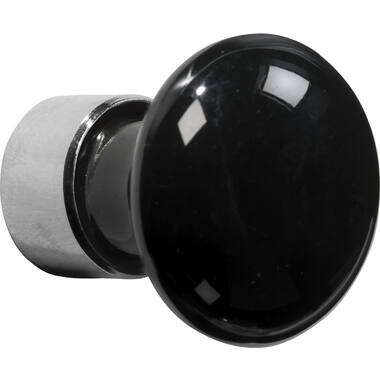 Meubelknop Porselein Paddenstoel 30mm Zwart/Nikkel